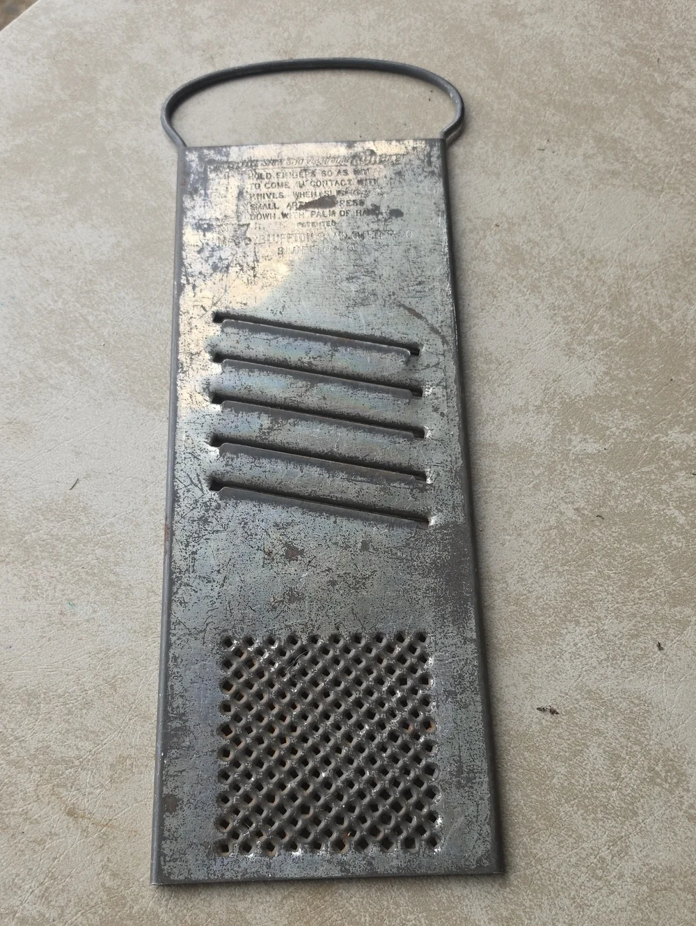 Vintage Metal Handheld Grater - Silver